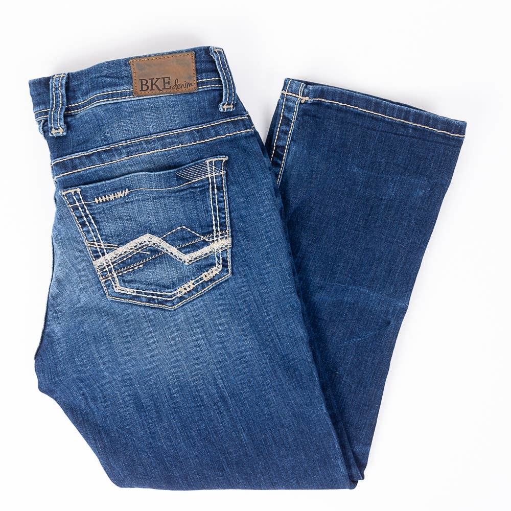 BKE Payton Capri Stretch Womens Jeans Faded Dark Wash Size 27/25